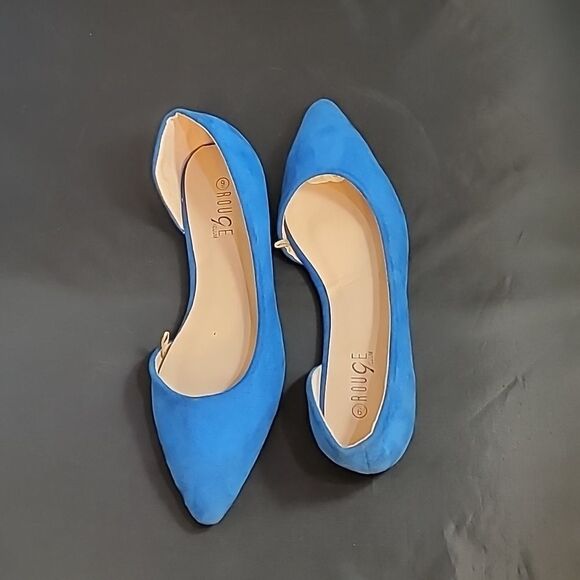 BRAND NEW ROUGE HELIUM SUEDE POINTE TOE D'ORSAY WOMEN"S FLAT SHOE - Picture 7 of 12